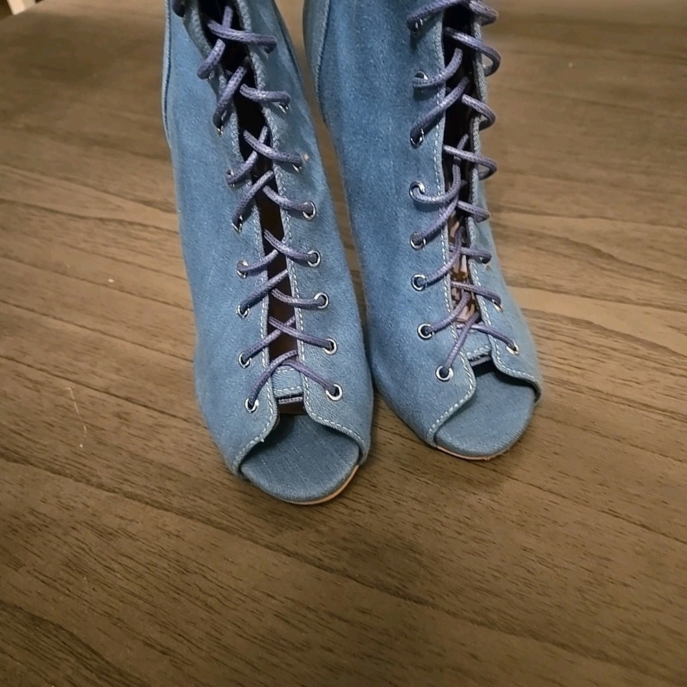 Stylish Blue Over-the-Knee Boots - Picture 3 of 4